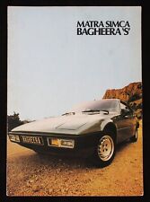 vintage Chrysler Matra Simca Bagheera 'S' fold out car brochure c.1977