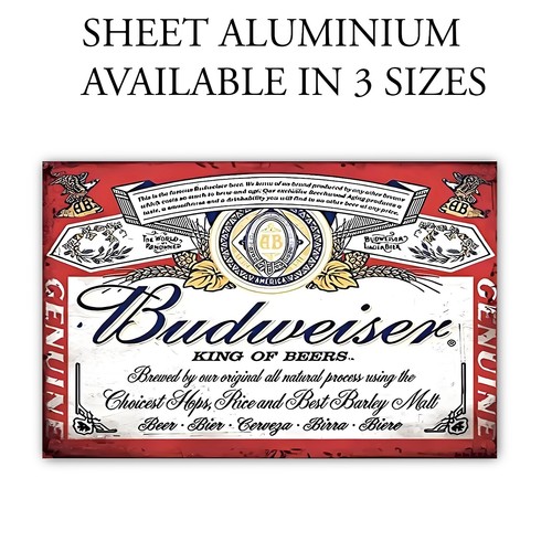 Budweiser aluminium sign - budweiser,