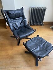 Sigurd Ressell Falcon armchair with matching foot stool by Vatne Mobler