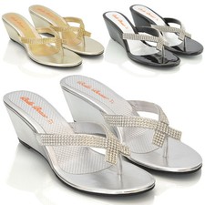 Womens Wedge Heel Flip Flops