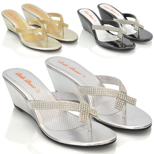 Womens diamante wedge heel - womens,