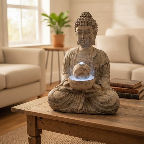 Meditating buddha water - meditating,