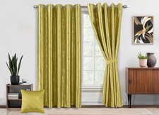 METALLIC FOIL PRINTED MARBLE PATTERN THERMAL BLACKOUT CURTAINS EYELET RING TOP