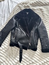 Topshop leather jacket - leather, size