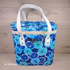 Thermos Cool Bag Blue Floral Insulated Retro Vintage 70s Picnic Outdoors Prop