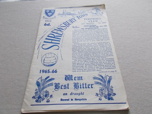 Shrewsbury walsall 66 - v, 65/66