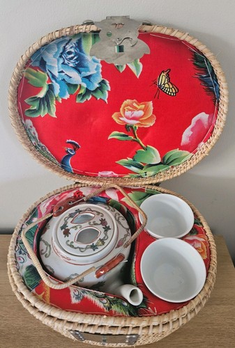 Vintage chinese travel tea set - chinese,