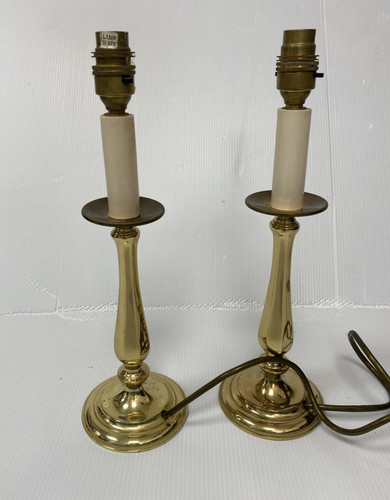 Pair vintage brass column - pair,