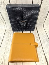 Filofax A5 Size Malden Organizer Planner Diary Notebook Mustard Yellow Leather