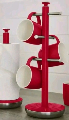 Swan red retro mug tree - swan, tree&paper