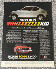 Rare Original Vintage 1970's Magazine Car Advert Picture Suzuki SC100 70's Ad