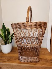 Tall Vintage Collectible Wicker Washing Basket