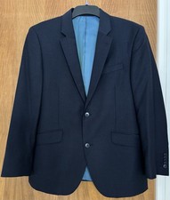 T. M. Lewin Super 120's Navy  Merino Wool Suit Jacket 40S Slim fit
