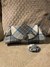 Beautiful Clutch Tartan Handbag & Brooch. By Scotland Shop. Tailored Tartan Bag