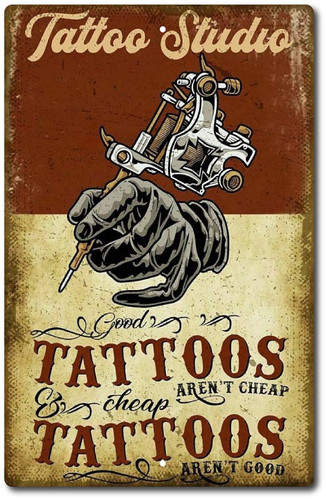 Sign tattoo metal shop - shop,