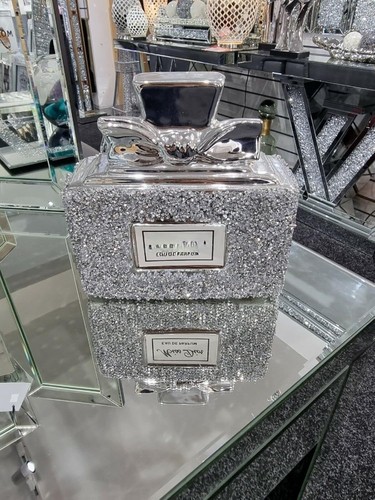 Silver glitter perfume bottle - silver,