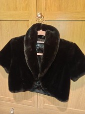Black Fur Bolero Shrug