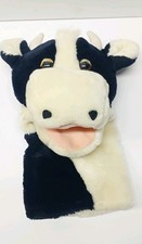 Vintage 1984 Dakin Hand Puppet, Black & White Cow Approx 12” Children's Toy 