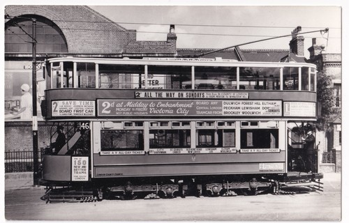 Vintage london tram postcard - vintage,