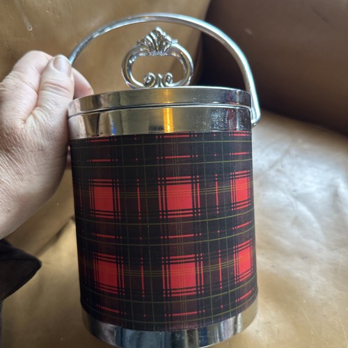 Win tartan plastic ice bucket - plastic,