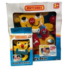 Matchbox Activity Teddy Bear Boxed Toy Baby Cot Toy +Boxed Baby Rattle Rare 80s