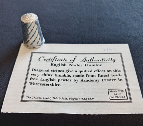 English pewter thimble - english,