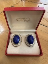 Lapis, Crystal Gold Tone Clip