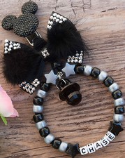 Personalised stunning pram charm in black 4 for baby girls boys minnie 