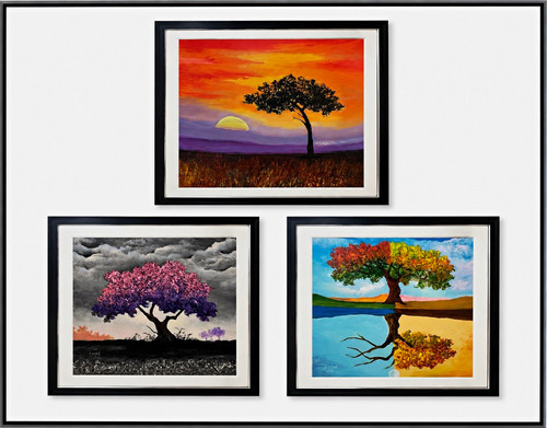 Set three framed david - of,