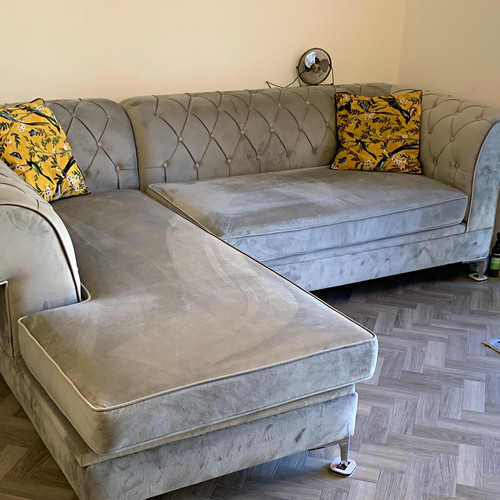 Grey chesterfield velvet - chesterfield,