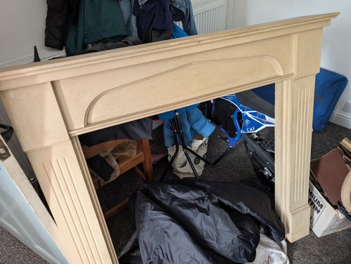 Wooden fire surround and - fire,