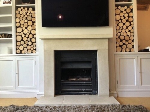 Stone fireplace bath natural - fireplace,