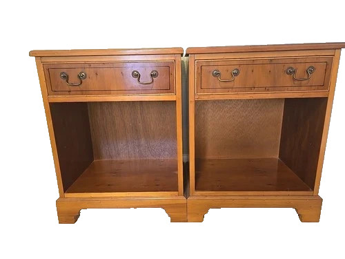 Pair vintage burr yew - pair,