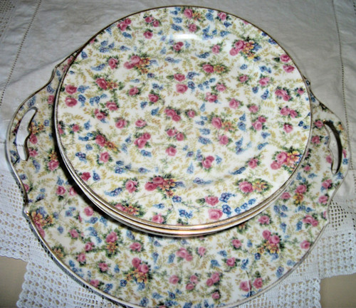 Chintz roses cake serving - chintz,