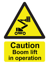 Caution Boom Lift in Operation