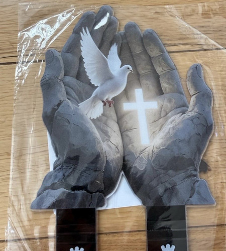 Praying hands cross white - hands, &