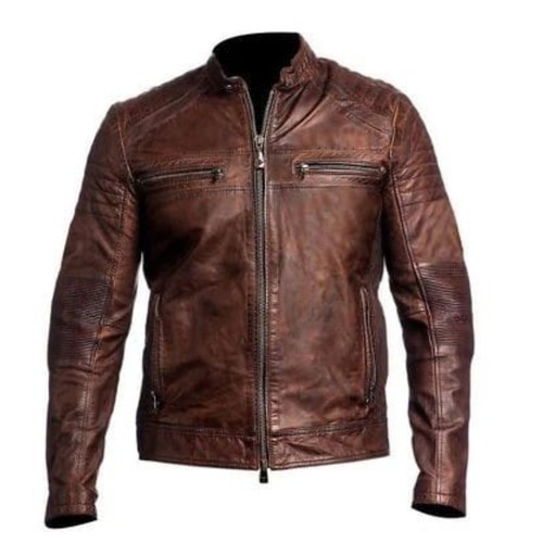 Men brown real leather cafe - men's,
