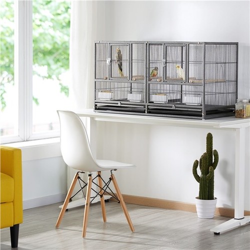 Wide bird cage divided - bird,