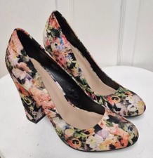 F&F Textured Floral Block Heel