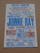 Johnnie Ray 1959 Palace Theatre, London Handbill (Mike & Bernie Winters)