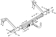 Swan neck tow - bar, for