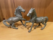 Two Brass Horse Figurines. Good Condition. 13 cm Height