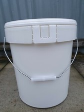 2 × Large Food Grade Plastic Storage Buckets With Lids SPECIAL OFFER