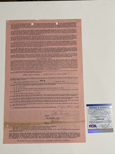 Rare david niven contract - -,
