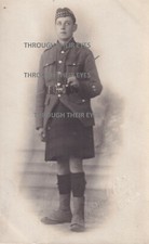 WW1 photo postcard Scottish  Scots Soldier Stirling Photographer WWI