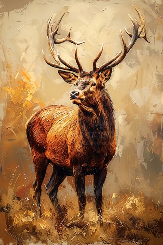 Stag deer canvas picture print - stag,