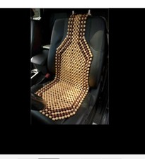 Camel & Black Coloured Wooden Beaded Car Seat Cushion