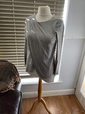 S Small 10 12 Mr Max Fashions QVC Grey Tunic lagenlook top tulip arty crossover