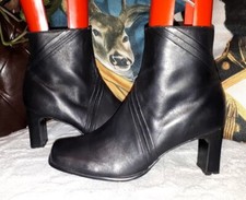 NEW Barratts black leather chunky ankle boots UK 8 EU 41