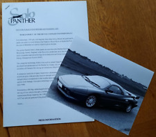 PANTHER SOLO press release & photo car sales brochure from the UK. 1987 / 1988